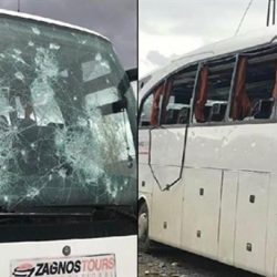 Hopaspor takım otobüsüne taşlı saldırı