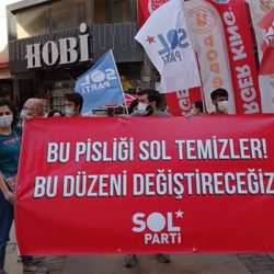 SOL Parti’den İzmir'de yasağa rağmen eylem: Bir tuğla da sen çek, bu düzen değişsin