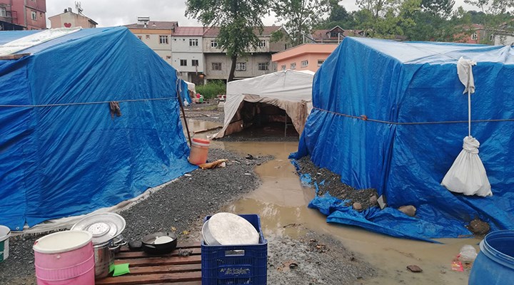 Zonguldak’ta mevsimlik tarım işçilerinin çadırları sular altında kaldı